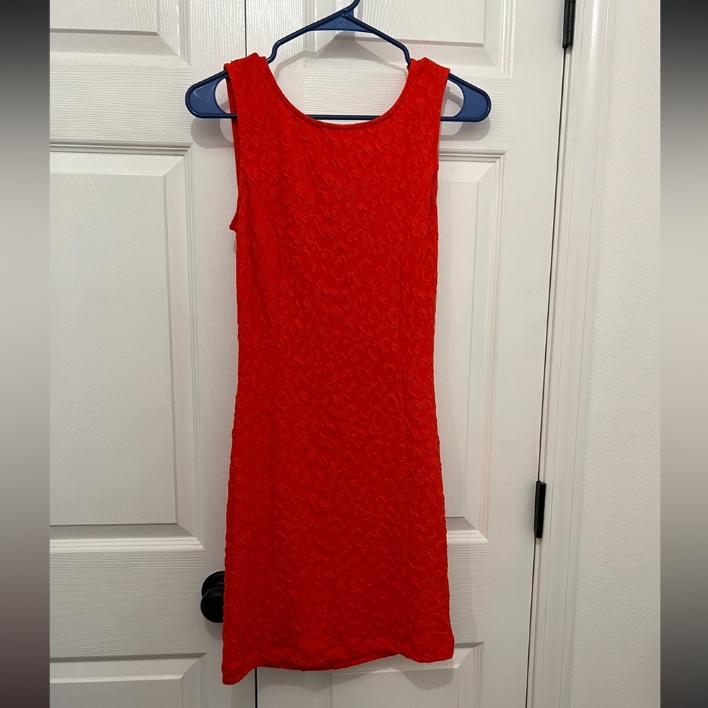 NWT red orange leopard dress